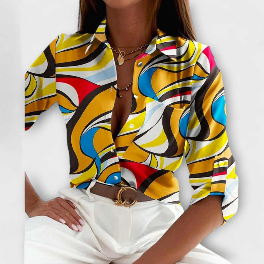 Camila – Sofisticirana Geometrijska Bluza